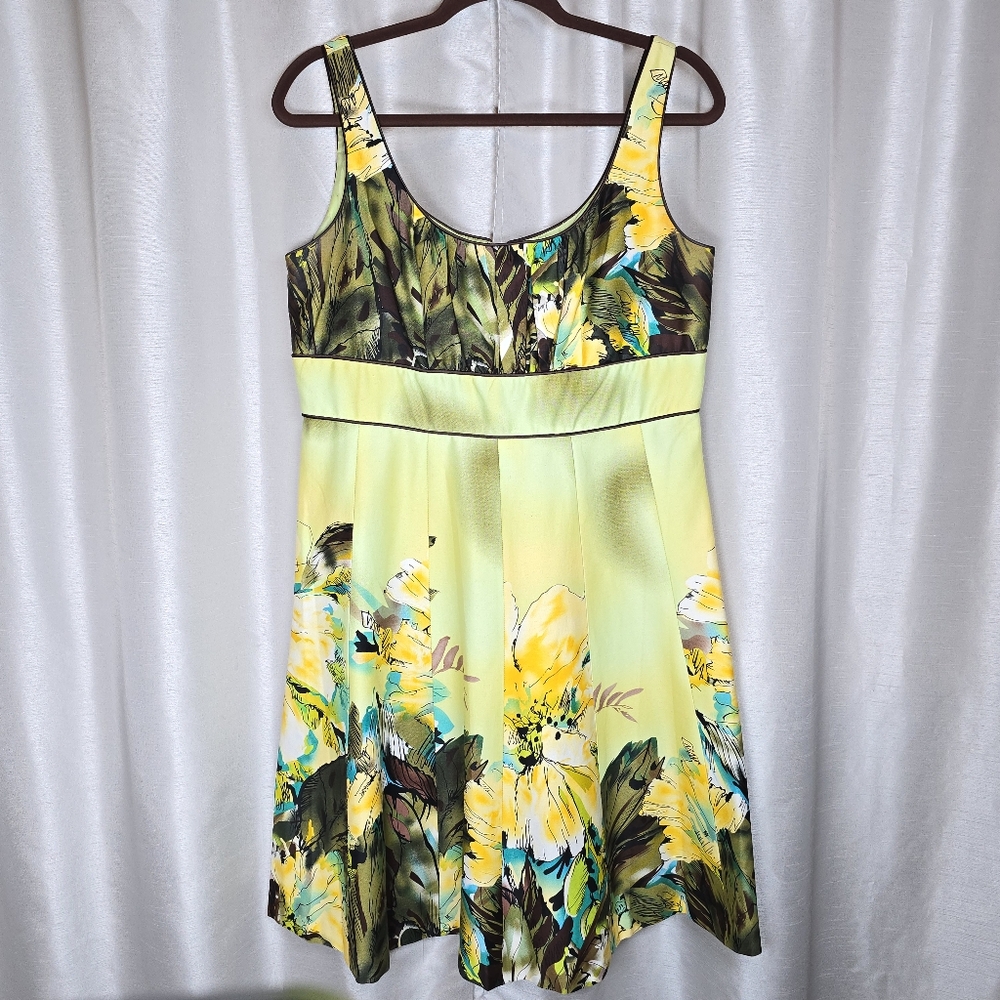 R&M Richards Women's Floral Print Sleeveless Dress Stretch Whimsical Garden Boho